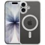 Durchsichtige Schutzhülle für iPhone 17 Hülle Transparent mit silbernen Rahmen MagSafe kompatibel mit Kameraschutz
