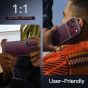 Hülle für iPhone 18 Pro Max Case Transparent mit burgundroten Rahmen