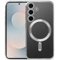 Handyhülle für Samsung Galaxy S25 FE Hülle mit Kameraschutz MagSafe in Silber Case Transparent