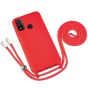 Rote Handyhülle mit Band / Kette zum Umhängen für Huawei P Smart 2020