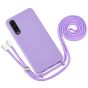 Handyhülle mit Band für Samsung Galaxy A50 Case zum Umhängen Lila Violett