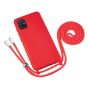 Rote Handyhülle mit Band / Kette zum Umhängen für Samsung Galaxy A51