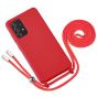 Handyhülle mit Band / Kette zum Umhängen für Samsung Galaxy A52s 5G Rot