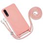 Handyhülle mit Band für Samsung Galaxy A70 Case zum Umhängen Rosa