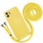Handyhülle mit Band / Kette zum Umhängen für iPhone 12 Mini Gelb
