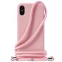 Handyhülle zum Umhängen mit Band Handykette für iPhone X Case Rosa