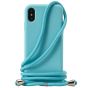Handyhülle zum Umhängen mit Band Handykette für iPhone XR Case Türkis Blau