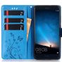 Handytasche für Huawei P10 Lite mit Blumen Motiv - Blau