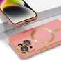 Hülle für iPhone 14 MagSafe kompatibel mit Kameraschutz - Rosa / Gold