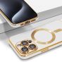 Hülle für iPhone 15 Pro MagSafe kompatibel mit Kameraschutz - Weiß / Gold