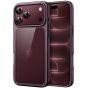 Handyhülle für iPhone 18 Pro Max Case Transparent mit burgundroten Rahmen