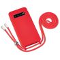 Rote Handyhülle mit Band / Kette zum Umhängen für Samsung Galaxy S10