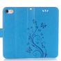 Tasche für iPhone 7 mit Blumen Motiv - Blau