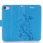 Tasche für iPhone 7 mit Blumen Motiv - Blau