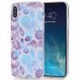 Silikon Case für iPhone X in Transparent mit Blumen Motiv