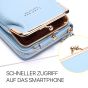 Handy Umhängetasche Damen Handytasche Mini Bag mit verstellbaren Schultergurt und Kartenfächern - Blau