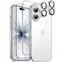 3-in-1 Handyschutz Set für iPhone 17 Hülle Transparent mit Schutzglas und Kameraprotektor