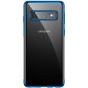 Transparente Schutzhülle für Samsung Galaxy S10 mit blauen Rahmen 