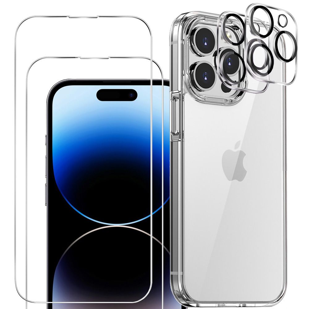 3 in 1 Set für Apple iPhone 14 Pro Handyhülle & Schutzgläser