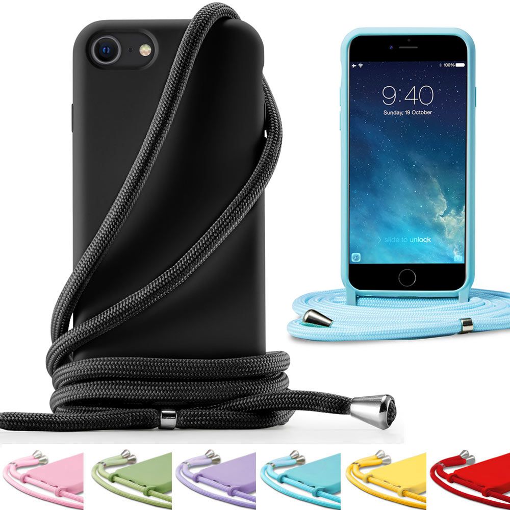 MyGadget Handykette Für IPhone 7 Plus / 8 Plus – TPU Hülle Mit Verstellbarer Umhängekordel, Transparent & Stoßfest