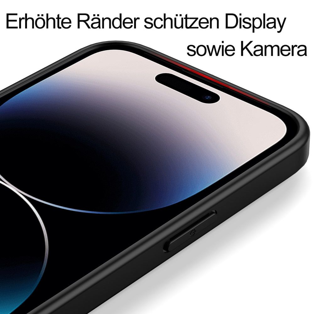 Transparente Hülle für iPhone 14 Pro mit schwarzen Rahmen