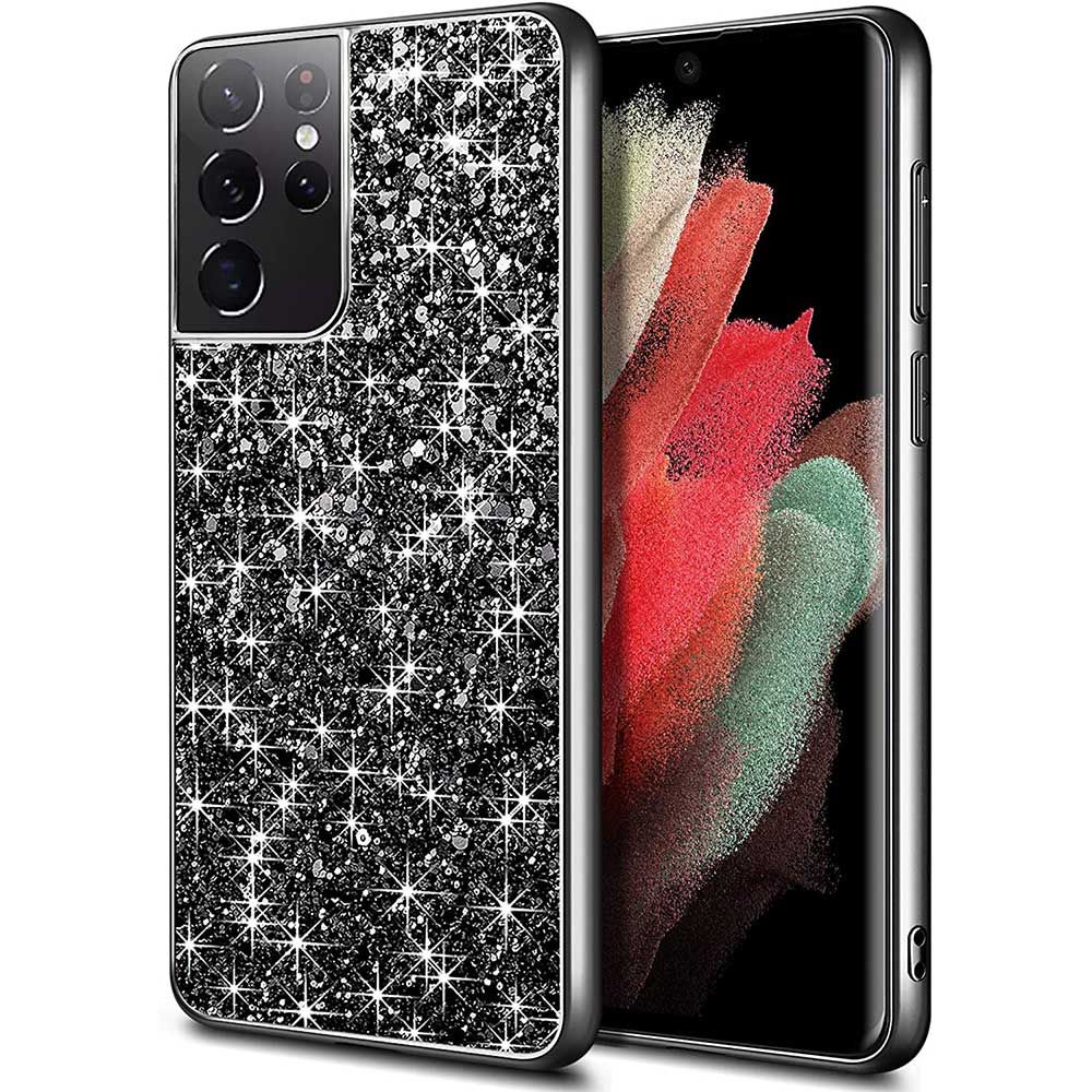 Samsung Galaxy S24 Ultra Hardcase Glitzer Hülle Grau