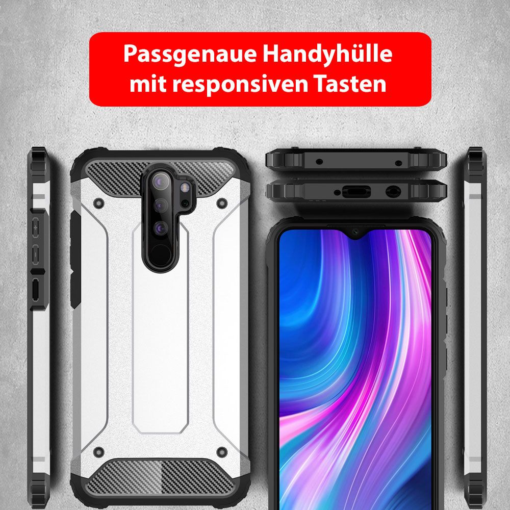 Caseroxx Custodia Outdoor In Pelle Per Xiaomi Redmi 8 - Con Clip Girevole E Slot Per Carte, Nero