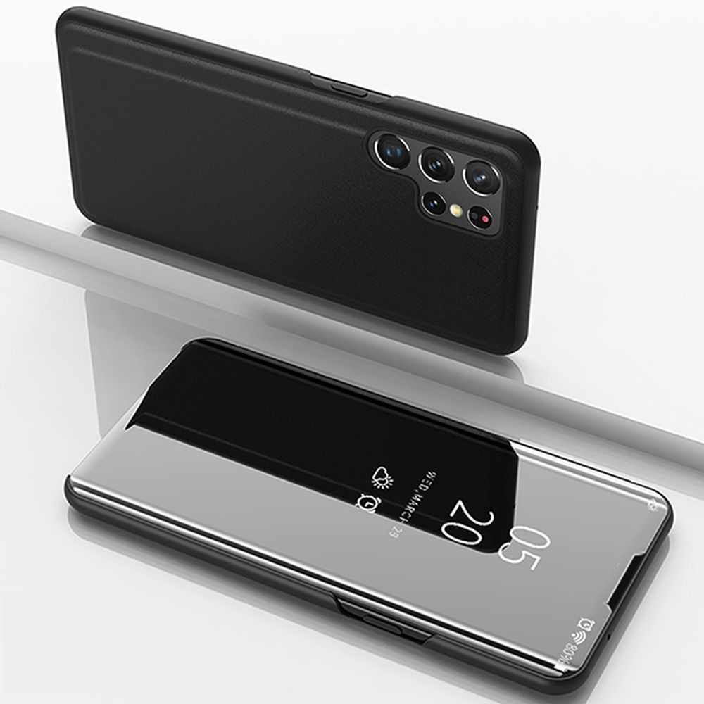 Spiegel Hülle für Samsung Galaxy S24 Ultra Handytasche Schwarz