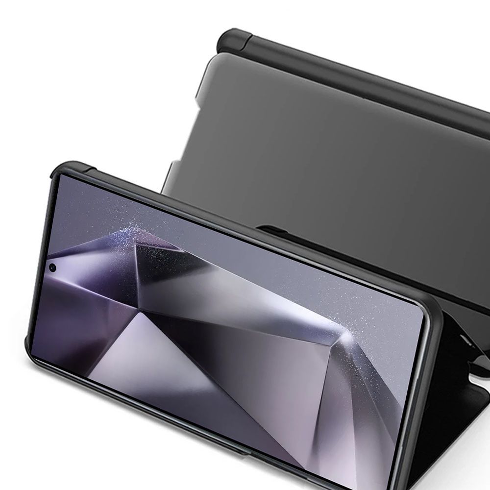 Spiegel Hülle für Samsung Galaxy S24 Ultra Handytasche Schwarz
