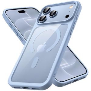 MagSafe Hülle für iPhone 18 Pro mit Rahmen Hellblau und Rückseite Transparent