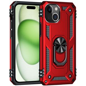 Handyhülle für Apple iPhone 15 mit 360° Ringhalter Rot