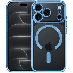 Transparente MagSafe Hülle für iPhone 18 Pro Max Case mit blauen Designelementen