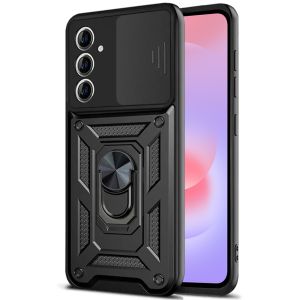 Schutzhülle für Samsung Galaxy A37 (5G) Case Hülle Schwarz mit verschiebbarem Kameraschutz sowie 360° Ringhalter