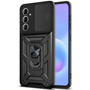 Schutzhülle für Samsung Galaxy A17 (5G) Case Hülle Schwarz mit verschiebbarem Kameraschutz sowie 360° Ringhalter