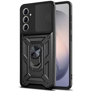 Schutzhülle für Samsung Galaxy S26 Case Hülle Schwarz mit verschiebbarem Kameraschutz sowie 360° Ringhalter