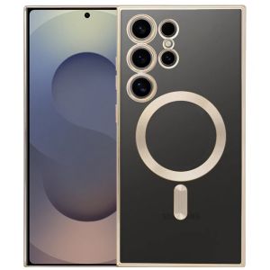 Handyhülle für Samsung Galaxy S26 Ultra Hülle mit Kameraschutz MagSafe in Gold Case Transparent