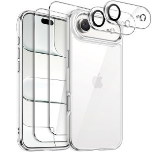 5-in-1 Hülle für iPhone 17 Air Transparent | 2 x Schutzglas, 1 x Handyhülle Durchsichtig, 2 x Kameraschutz