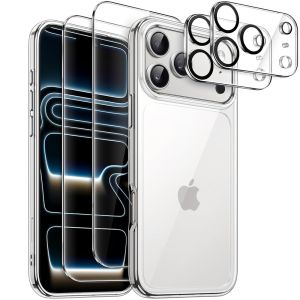 5-in-1 Hülle für iPhone 17 Pro Max Transparent | 2 x Schutzglas, 2 x Kameraschutz, 1 x Handyhülle