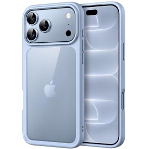 Handyhülle für iPhone 18 Pro Case Transparent mit hellblauen Rahmen