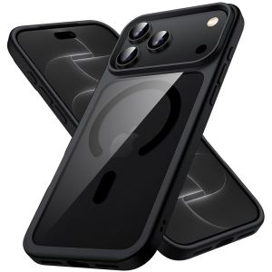 MagSafe Hülle für iPhone 18 Pro Max mit Rahmen Burgund und Rückseite Transparent