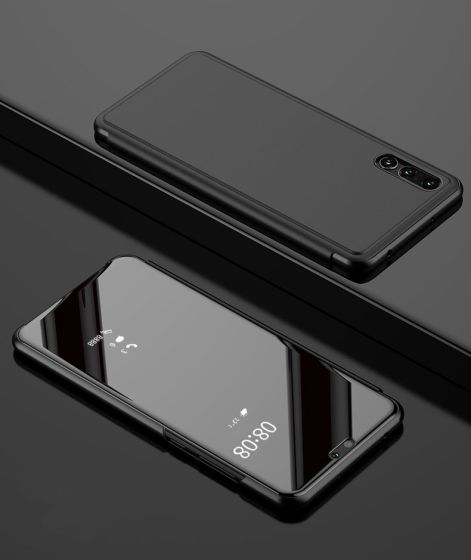 Clear View Flip Case für Huawei P20 Lite in Schwarz | handyhuellen-24.de