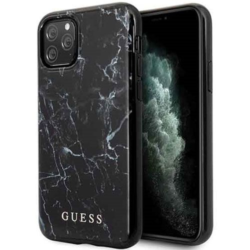 Original Guess iPhone 11 Pro Handyhülle / Case in Marmor Optik - Schwarz