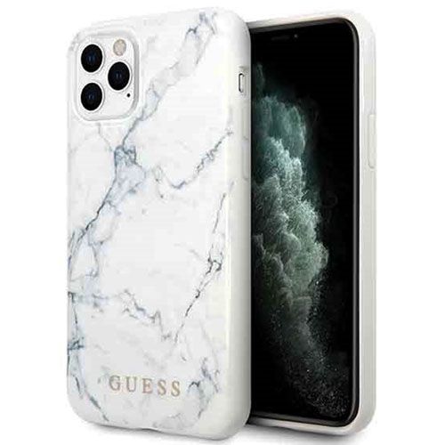 Original Guess iPhone 11 Pro Handyhülle / Case in Marmor Optik - Weiß