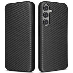Handytasche für Samsung Galaxy A56 Hülle Carbon Schwarz