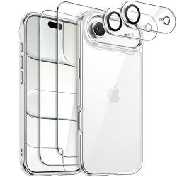 5-in-1 Hülle für iPhone 17 Air Transparent | 2 x Schutzglas, 1 x Handyhülle Durchsichtig, 2 x Kameraschutz