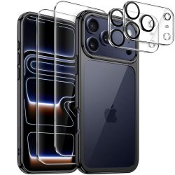 5-in-1 Hülle für iPhone 17 Pro Max Schwarz | 1 x Handyhülle, 2 x Schutzglas, 2 x Kameraschutz