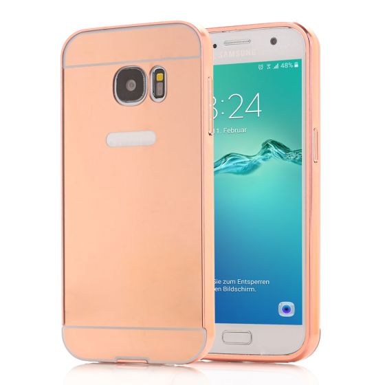 Aluminium Bumper für Galaxy S7 Edge in Rosegold | handyhuellen-24.de