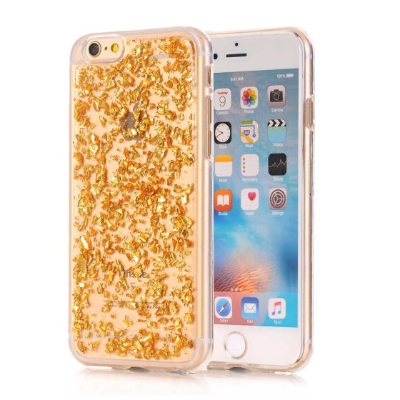 Glitzerhülle für iPhone 5 / 5s / SE in Gold / Transparent | handyhuellen-24.de