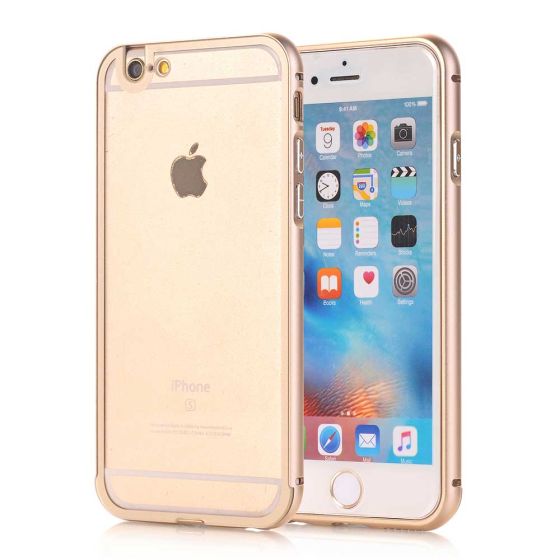 iPhone 6 Hülle Alu Case Gold Transparent