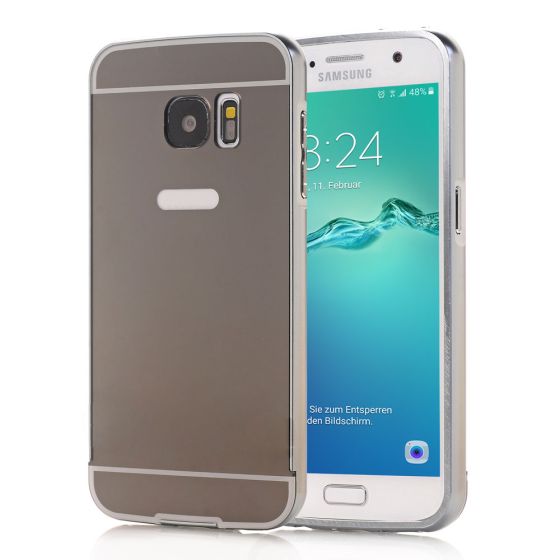 Aluminium Bumper für Galaxy S6 - spiegelnd/Anthrazit | Versandkostenfrei